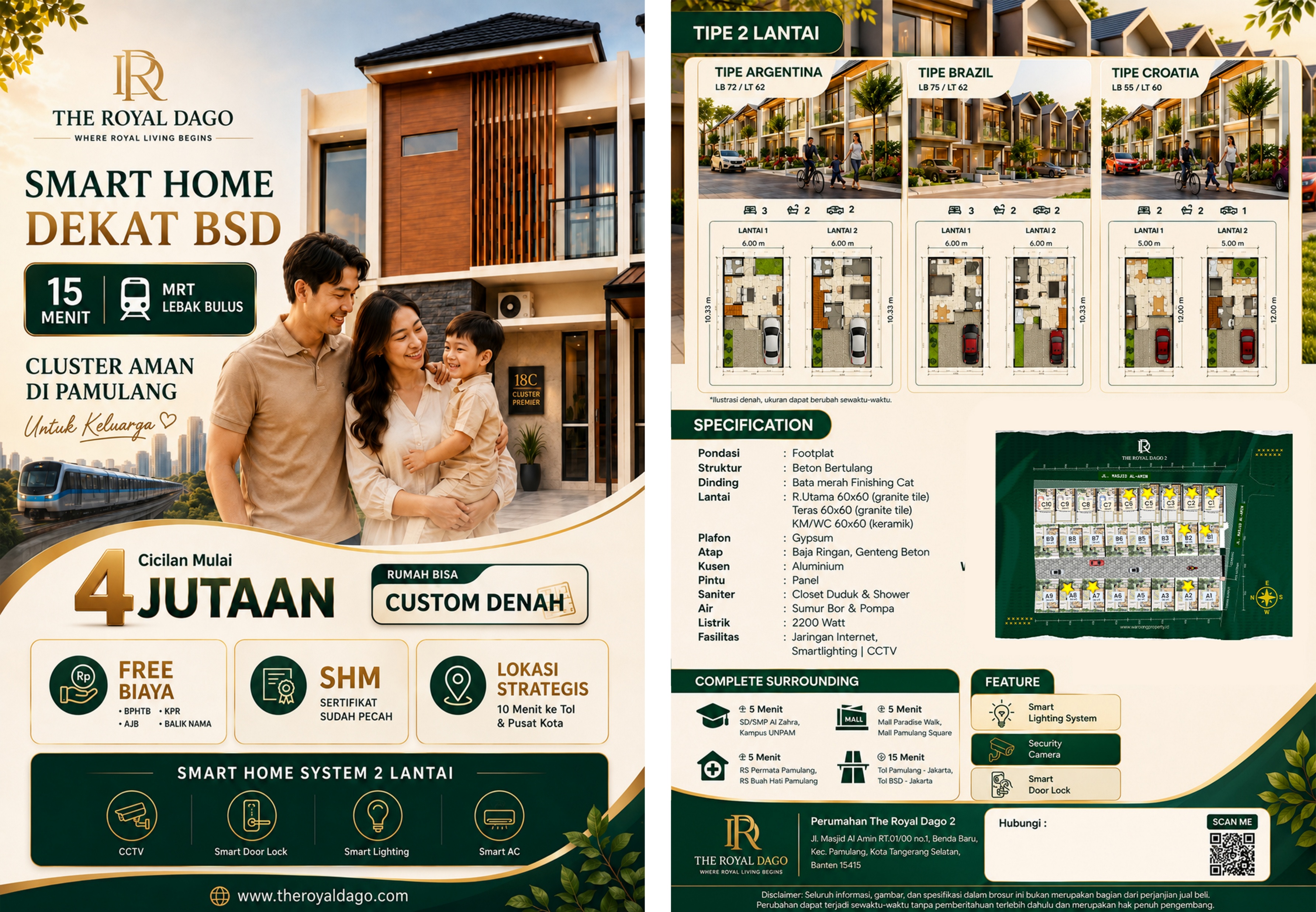 Proyek perumahan Darmaa Land dengan arsitektur modern